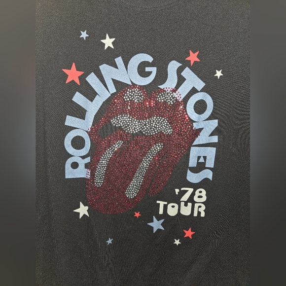 The Rolling Stones Black and Red Rhinestone Tee - Picture 3 of 3